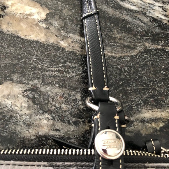 Coach Gray Logo Carriage Satchel with Black Trim - Picture 4 of 4